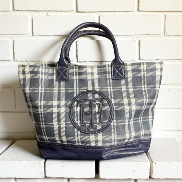 Tommy Hilfiger Handbags - New With Tag Tommy Hilfiger Plaid Bag Satchel Fabric Purse Super Cute! Rare Y2K